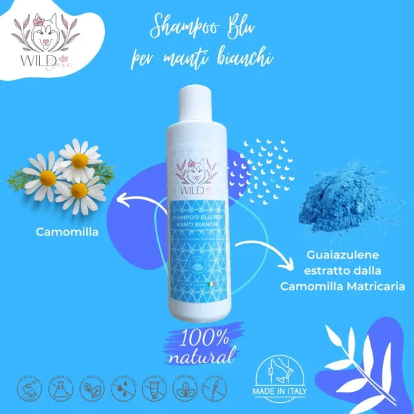 Shampoo blu per manti bianchi - immagine 3